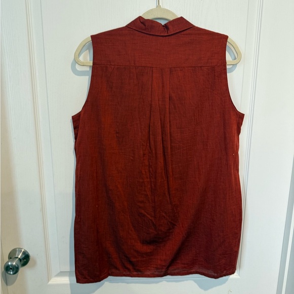 Vintage 80s ALBUM BY KENZO  Sleeveless Cotton Button Down Shirt - Picture 3 of 4